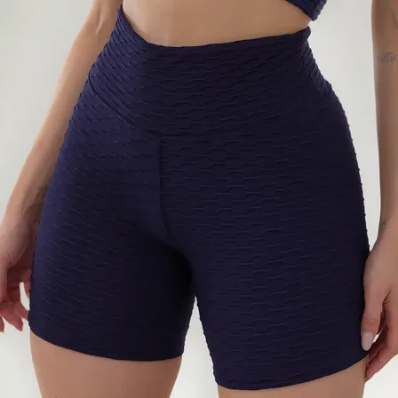 Short Bolha Feminino Fitness Cintura Alta Tecido