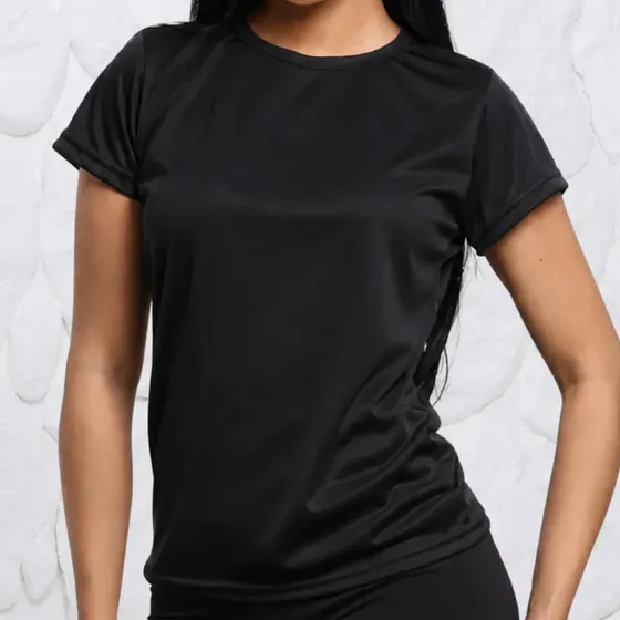 Blusinha Feminina Camiseta Lisa Dry Fit Baby Look Básica