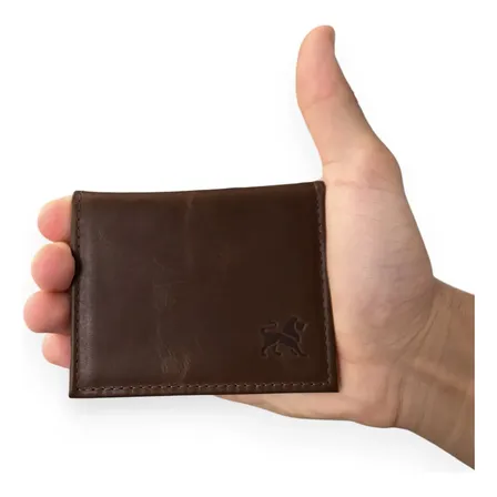 Carteira Masculina De Couro Legitimo Modelo L/slim Porta Cnh