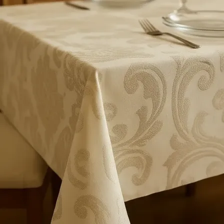 Toalha De Mesa Casa Elegante Jacquard Retangular 2x1,4m