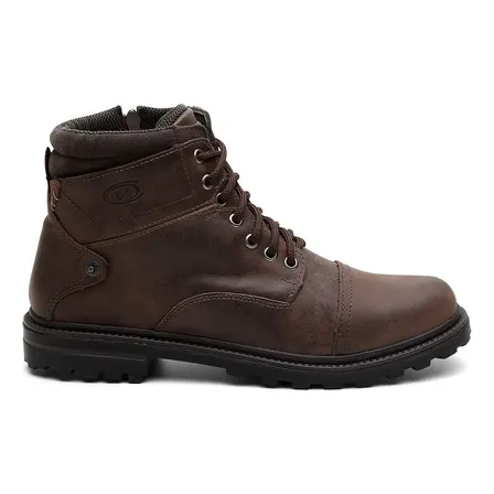 Bota Coturno Masculina Couro Legitimo Biqueira Alta Costura