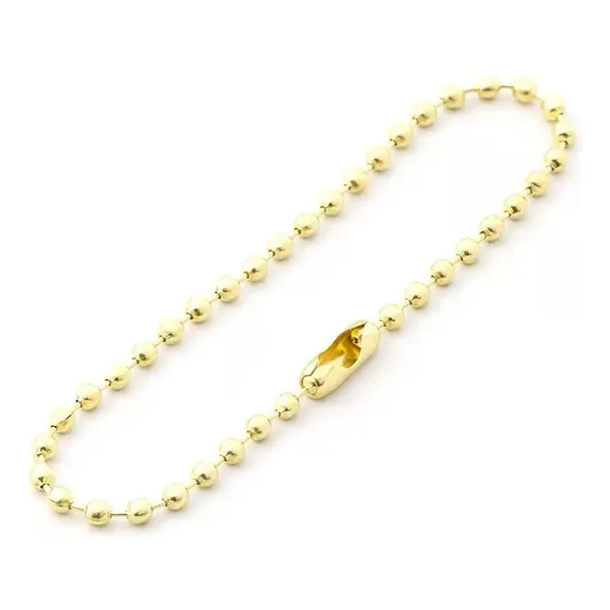 50 Corrente De Bolinha Com Canoa 10cm X 2,4mm Tag Chaveiro