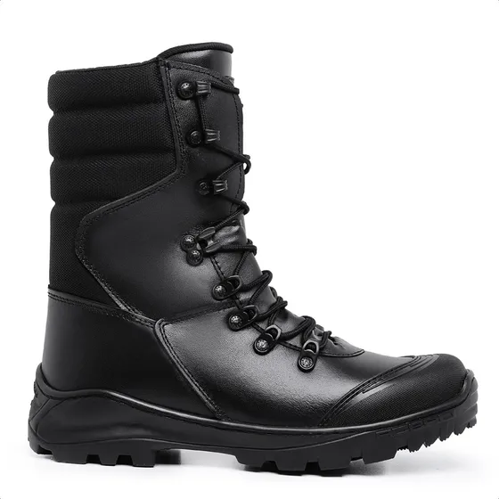 Coturno Acero Choque Médio Bota Couro Pm Conforto Alto Leve