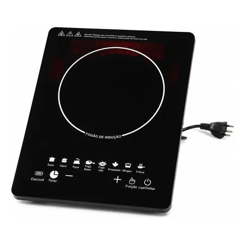 Cooktop De Indução Com Touch Digital 1200w De Vitrocerâmica
