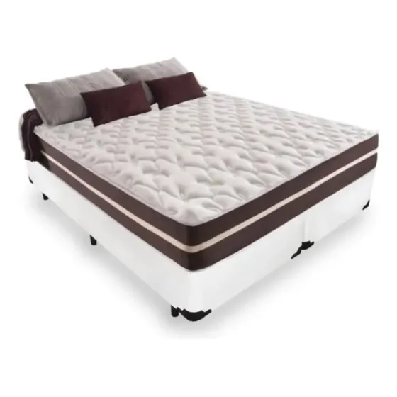 Cama Box King 193 Com Colchão Little Angel Mola Superlastic