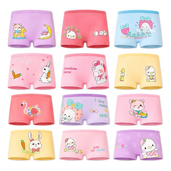 Kit 10 Calcinhas Boxer Algodão Infantil Menina Shortinho