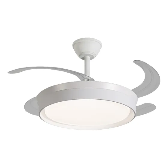Ventilador Teto Retrátil Silencioso Led Multicolor Controle