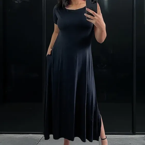 Vestido Longo Gola Canoa