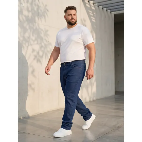 Calça Jeans Tamanho Grande Plus Size Masculina Com Lycra
