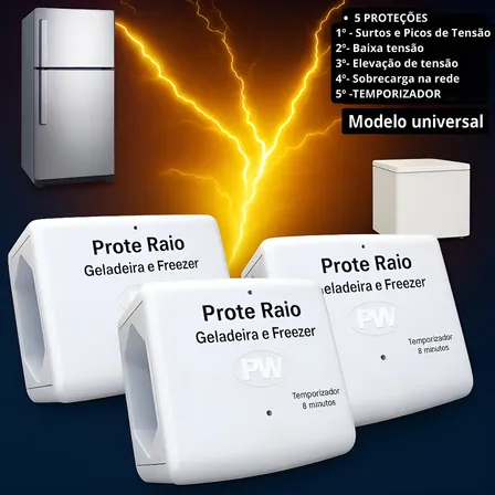 Kit 3 Protetor Contra Raio P/ Geladeira Freezer Original