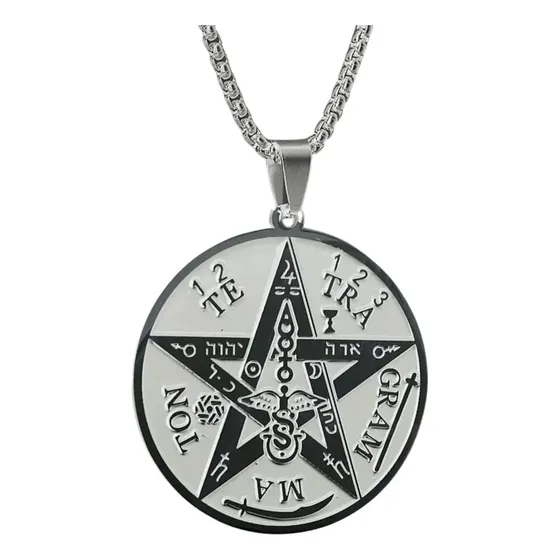 Colar Pingente Tetragrammaton Pentagrama Salomão Wicca T08