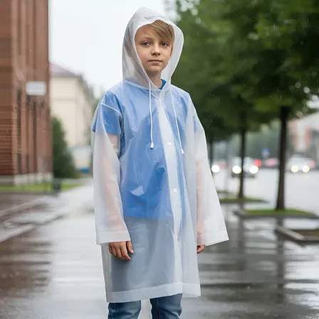 Capa De Chuva Com Capuz Infantil Criança Varias Cores