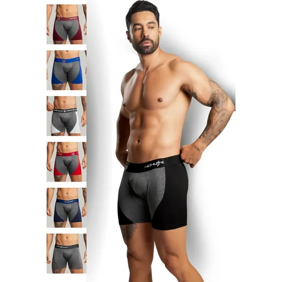 Kit 5 Cuecas Box Boxer Sortida Masculina