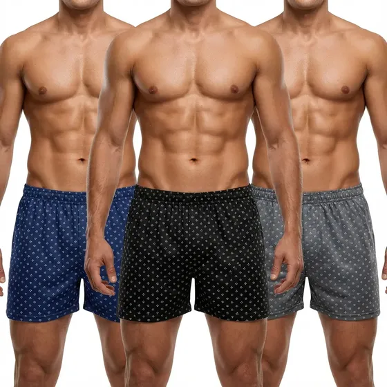 Kit 3 Cuecas Samba Canção Malha Fria Short Dormir Barato