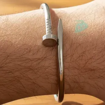 Pulseira Bracelete Prego Em Aço 316l Prateado Dourado
