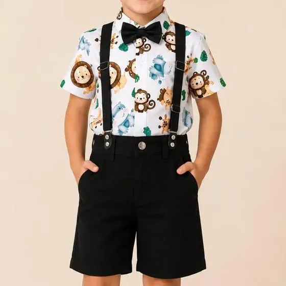 Conjunto Infantil Safari Baby Bebe Roupa Menino Festa