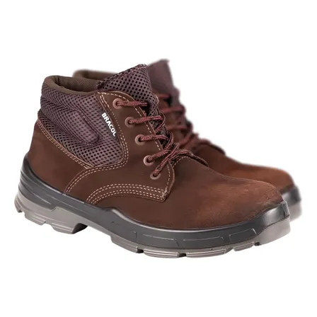 Botina Nobuck Bota De Segurança Amarrar Bico Pvc Bracol Ca