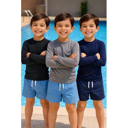 Kit 3 Camisa Térmica Infantil Proteção Solar Uv Unissex