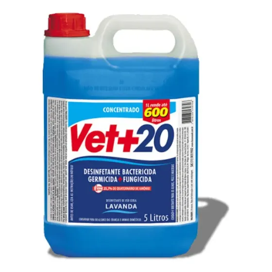 Desinfetante Bactericida Concentrado Uso Geral Vet+20 5 L