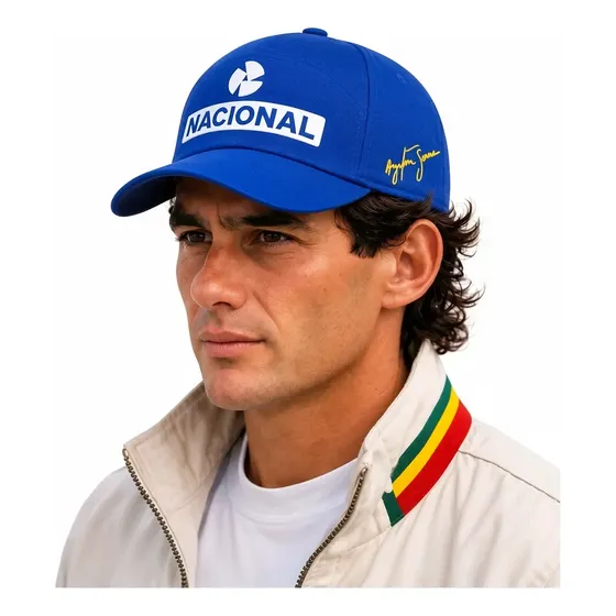 Boné Nacional Ayrton Senna Aba Curva Trucker Ajuste Snapback