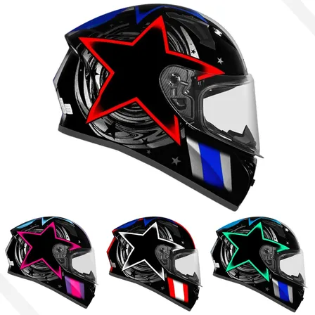 Capacete Ebf Fechado Xtroy Cosmic Preto Moto Esportivo