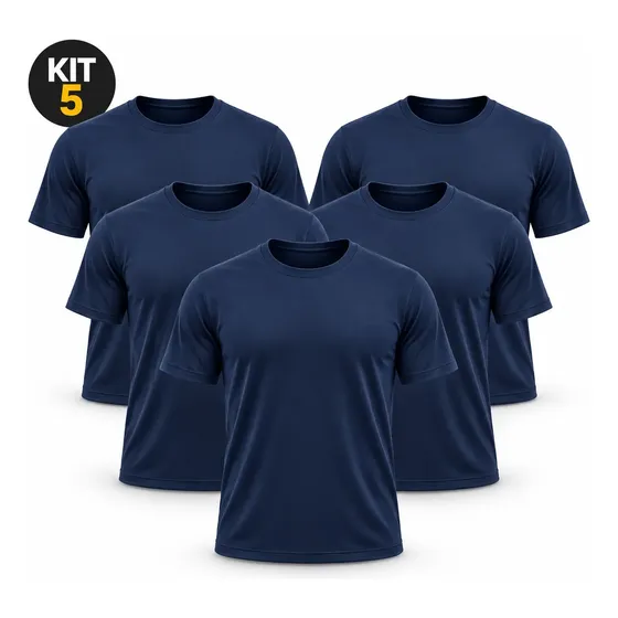 Kit 5 Camisetas Dry Fit Masculinas Academia Treino Básicas