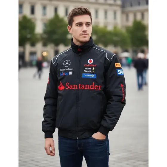 Jaqueta De Casal Casual Totalmente Bordada Mercedes-benz F1