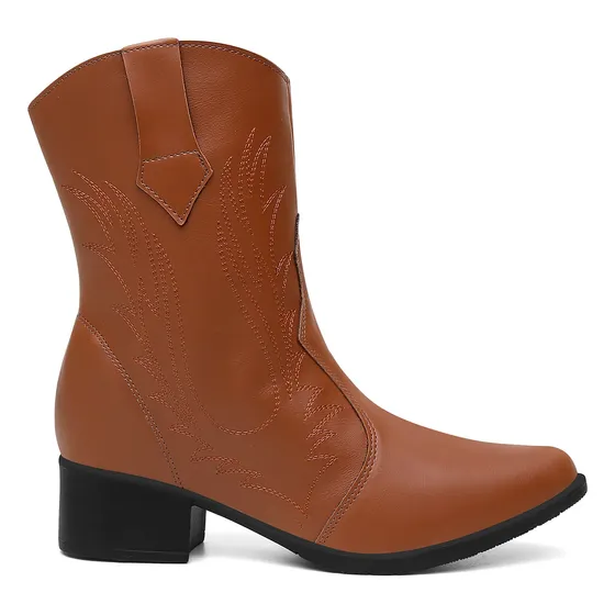 Bota Slouchy Feminina Couro Legítimo Cano Sanfonado Western