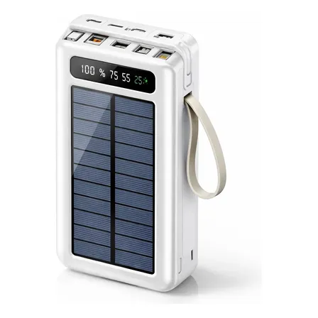 Powerbank Com Placa Solar 20.000mah Rápido 5 Em 1
