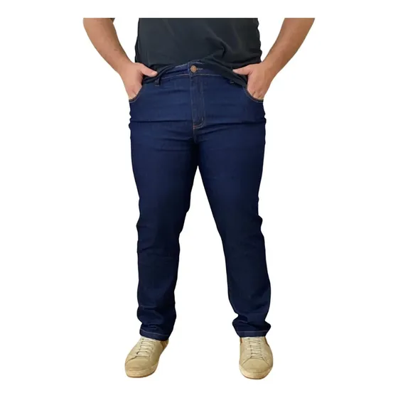 Calça Jeans Masculina Plus Size Com Lycra Tamanho Grande