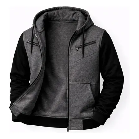 Blusa De Frio Moletom Com Capuz Casaco De Ziper