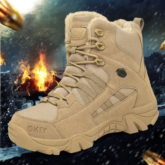 Botas Militares Táticas Quentes Masculinas De Pelúcia, Bota
