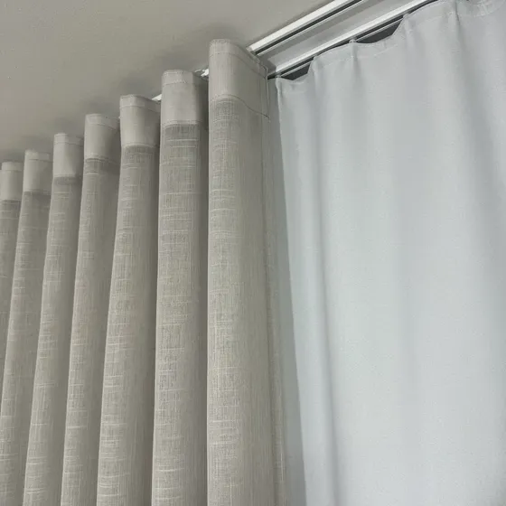 Cortina Linho E Blackout 100% Original 6,00m Trilho Duplo