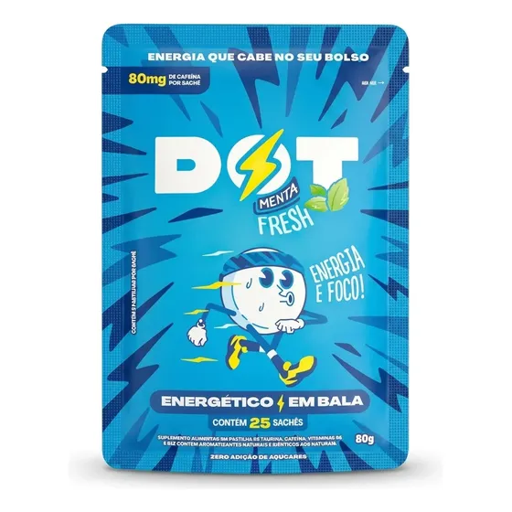 Dot Energético Em Bala Cafeína Natural Sem Açucar 50 Balas