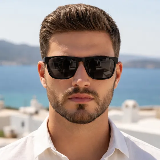 Óculos De Sol Masculino Quadrado Acetato Uv400 Original