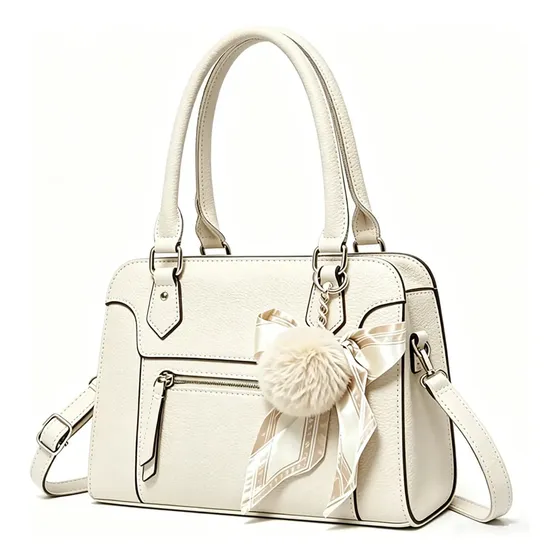 Bolsa Feminina Com Pompom Mão Transversal Tote Elegante