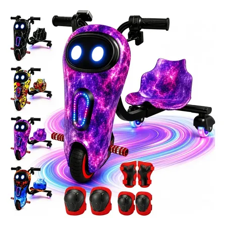 Patinete Triciclo Elétrico Drift Infantil C/ Led Y Bluetooth