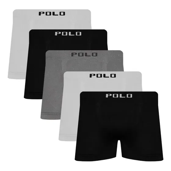 Kit 5 Cuecas Boxer Polo Star Microfibra Conforto Sortida