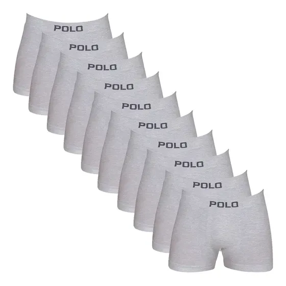 Kit 10 Cuecas Boxer Polostar Algodão Sem Costura Masculino