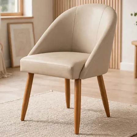 Poltrona Confortável Sala Lua Luxo Recepção Corino