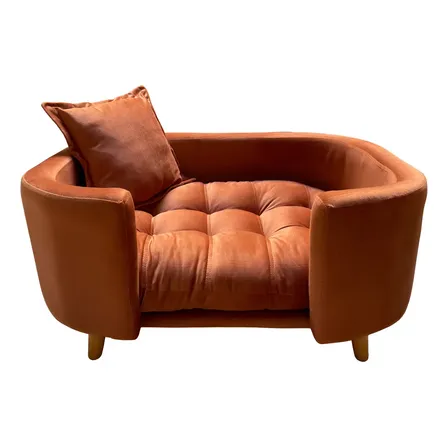 Sofá Conforto Caminha Pet Luxo Em Sued Premium Terracota