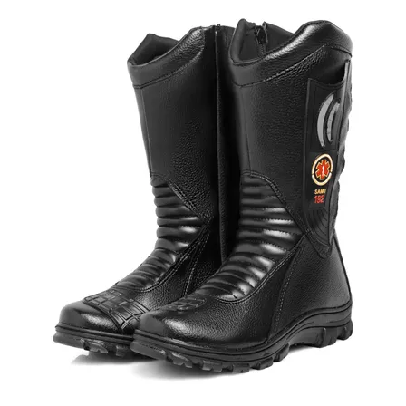 Bota Coturno Motociclista Couro Samu Preta Socorrista 192