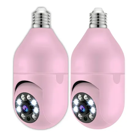 Kit 2 Câmera Lampada Espia Wifi Giro360 Graus Visão Colorida