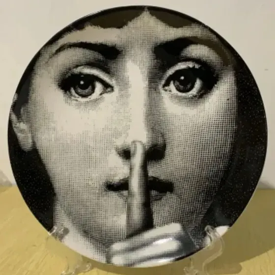Placa De Decoração De Cerâmica Facial Estilo Fornasetti - Ar