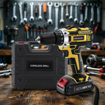 Furadeira Parafusadeira 48v Max 2 Baterias De Lítio Sem Fio