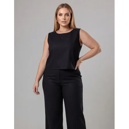 Conjunto Plus Size Alfaiataria Calça E Blusa G1 G2 G3