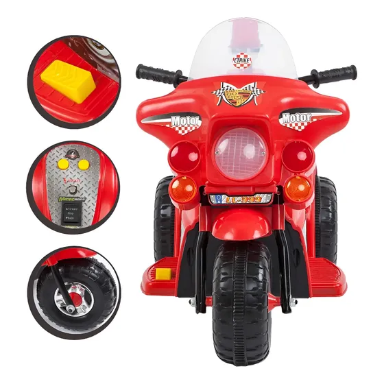 Moto Elétrica Infantil Polícia Giroflex Com Baú 6v Som E Luz