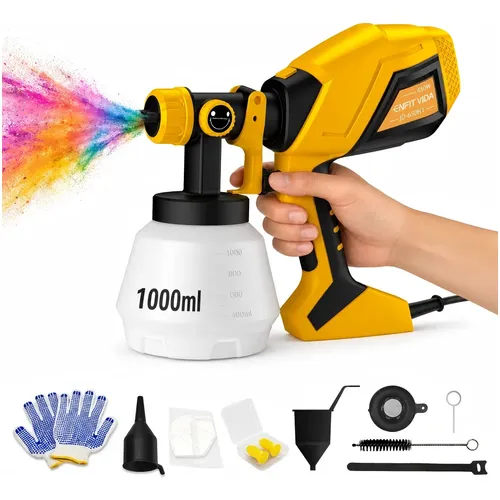 Pistola De Pintura Hvlp Portátil 650w 1000ml 3 Bicos Latão