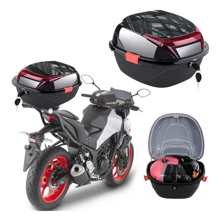 Baú Traseiro Para Moto 28l Com Encosto