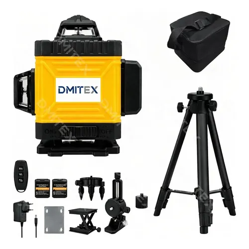 Kit Nível A Laser 3d 12 Linhas Verde Com Tripé Profissional